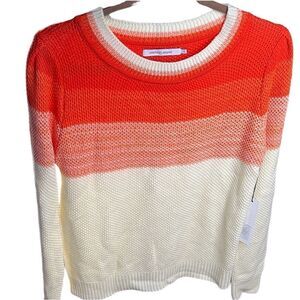 Stitches & Stripes Ombré Crewneck Sweater Orange Small Nwt